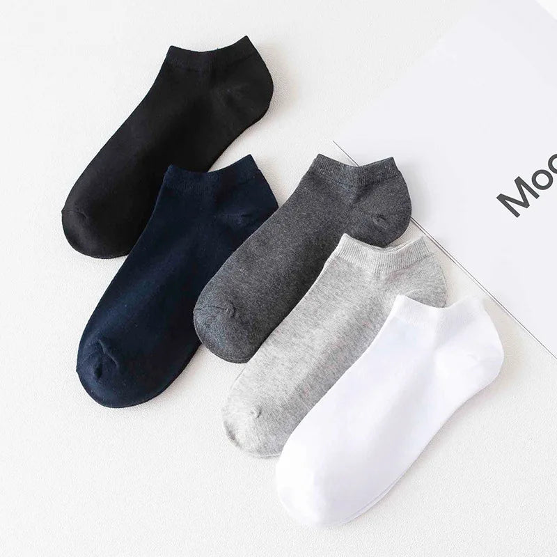 Solid Color Unisex Ankle Socks Multipack with Lightweight Low-Cut Style, Black, White and Grey Selections for Men's and Women's Everyday Casual Outfits