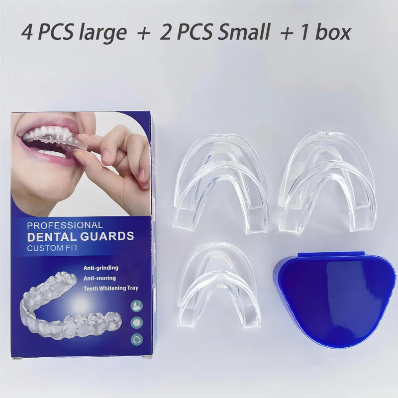 EVA Thermoplastic Dental Trays, Transparent Braces-Style Oral Appliances with Eight A-H Option Labels for Professional Dental Suitability and Fit Review