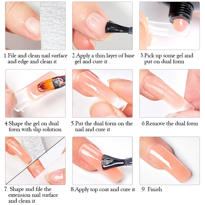 Poly Nail Extension Gel Set by Mtssii, Listed 5-Piece 20ml UV LED Curing Gel with Eight Coded Options for Adult Nail Sculpting and Manicure Designs