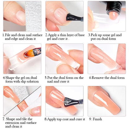 Poly Nail Extension Gel Set by Mtssii, Listed 5-Piece 20ml UV LED Curing Gel with Eight Coded Options for Adult Nail Sculpting and Manicure Designs