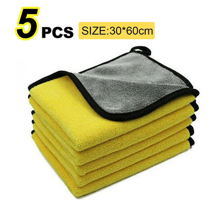 Car Detailing Microfiber Towels in Yellow, Soft Absorbent Polyester Cleaning Cloths with T054 and T056 Options in 1, 3 or 5 Pieces for Vehicle and Window Care