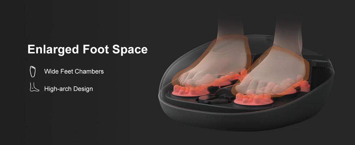 Medcursor Shiatsu Foot Massager with Heat and Roller Massage, Black MDFM400 Electric Foot Care Machine with US or EU Plug Options for Home Relaxation