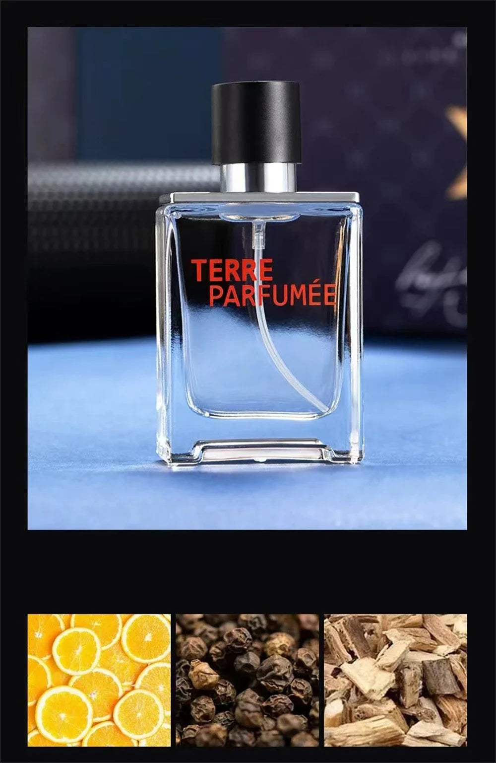 Mens Cologne Spray with 100ml Option Label and Floral Fruity Scent Reference, Gift Box and Four-Piece Set Wording for Personal Fragrance and Gift Selection