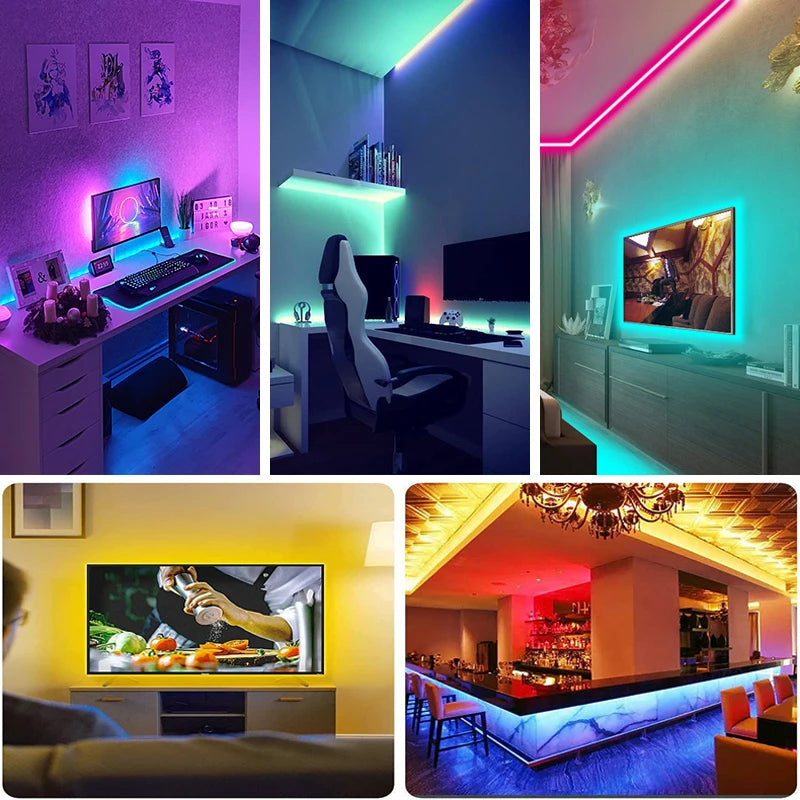 IR Remote RGB LED Strip Lights with 24-Key or 44-Key Control, 5V USB Tape Lighting in Six Length Options for Bedroom Decor and TV Backlighting
