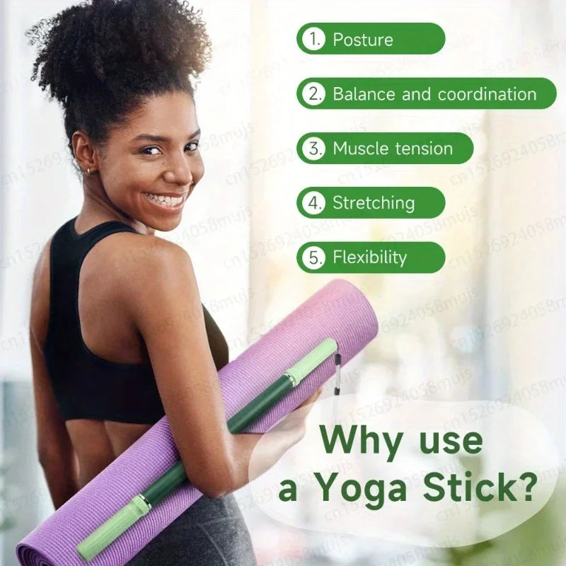Yoga Fascia Massage Stick, 57cm Extended Handheld Muscle Roller in Green or Purple for Adult Fitness and Gentle Leg Massage Routines at Home