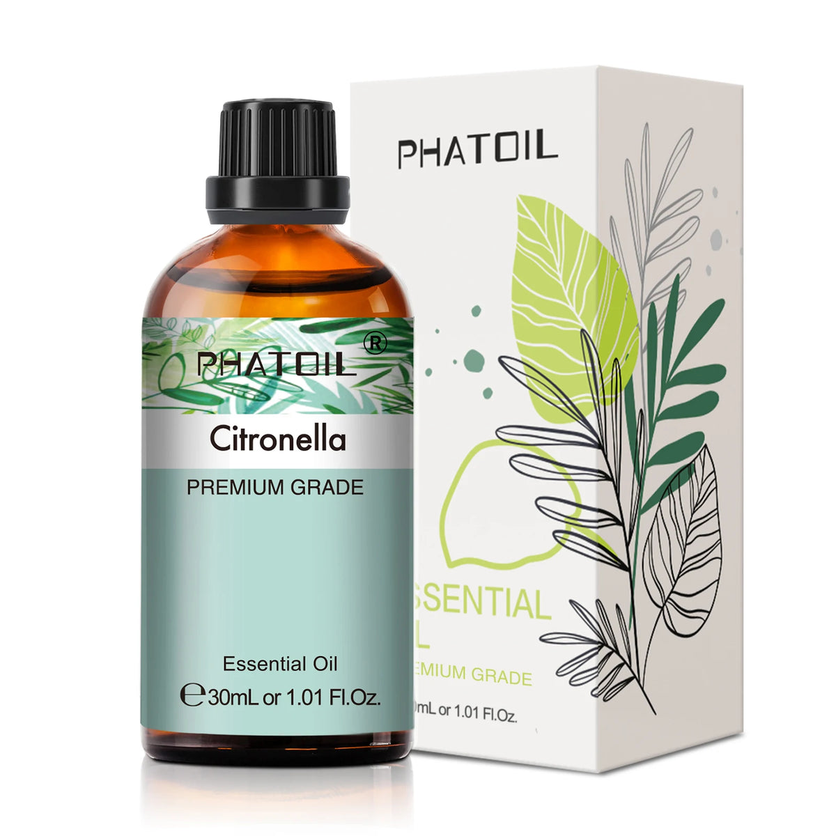 Essential Oil for Diffuser by PHATOIL, 30ml Single Scent Bottle with Gift Box for Home Fragrance, Including Lavender, Jasmine, Eucalyptus and Vanilla Options