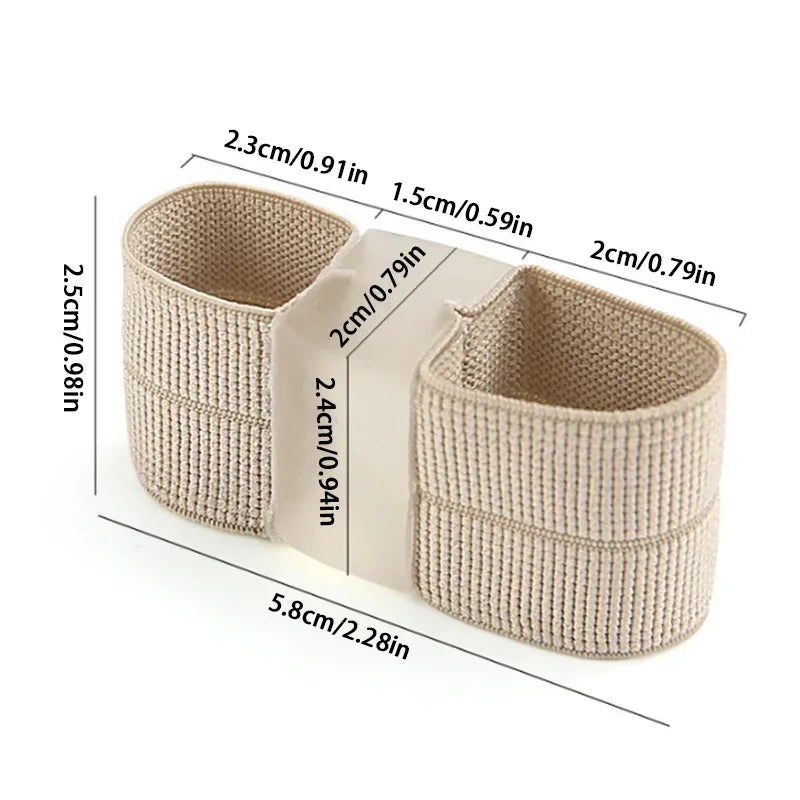 Two-Loop Toe Separator with Soft Flexible Gel Spacer, Nude Color and Listed SEBS, Nylon and Fiber Materials, One or Two-Piece Foot Care Options