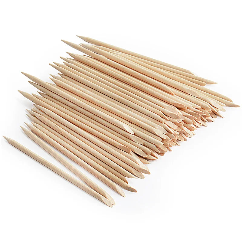 Wooden Cuticle Pusher Sticks by Lurayee, 7.5 to 15cm Length Options for Nail Art Detailing, Rhinestone Placement and Manicure Sticker Application