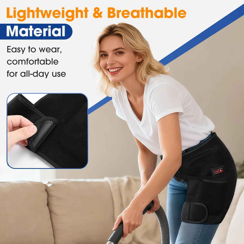 Wearable Red Light Heating Wrap Options for Wrist, Neck, Ankle and Hip, Adjustable Warmth with Model-Specific LED, Vibration and Power Features
