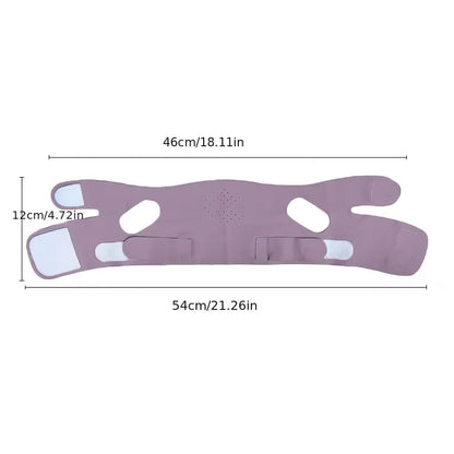 Face Lift Band with Graphene Fiber, Washable Reusable Chin and Jawline Beauty Strap for At-Home Personal Care in Green or Purple