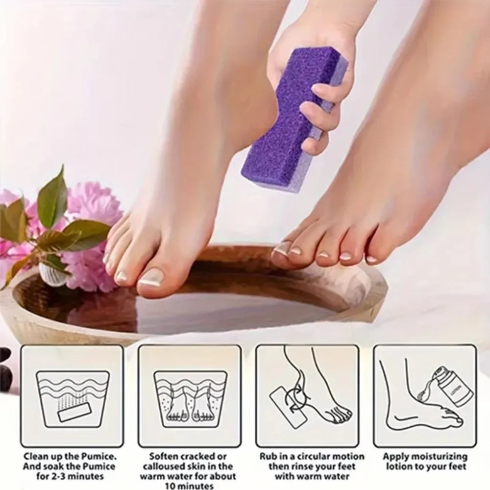 Double Sided Pumice Stone Foot Exfoliator with Coarse and Moderate Surfaces, Listed Glass Pumice Material and 1 or 2 Piece Options for Home Pedicures