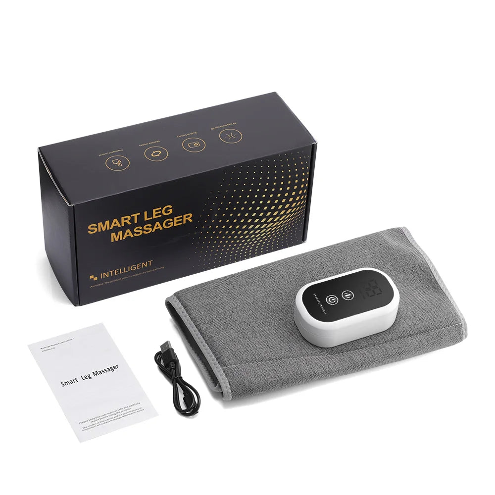 Three-Mode Calf Air Massager with 15-Minute Timer, 1800mAh Rechargeable Battery, Linen Mesh Wrap and One- or Three-Level Single and Pair Options