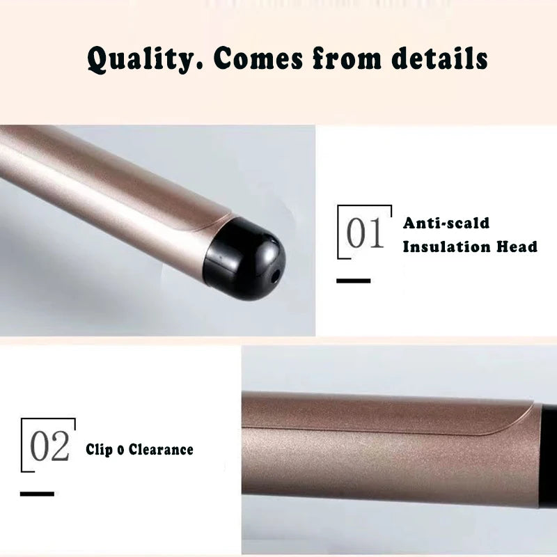 LCD Temperature-Control Curling Iron with Separate 9–38mm Ceramic Barrel Options or Pink and Golden Curl-Straight Combo Styles for Adult Hair Styling