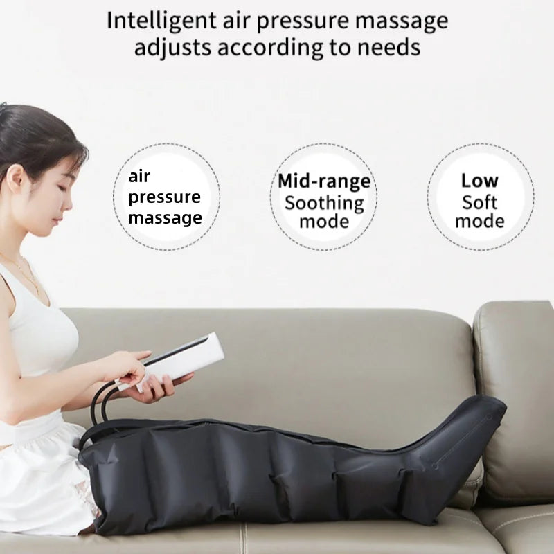 Air Compression Leg Massager by JinKairui with 3 Modes, 3 Intensity Levels and Display Controller, Short or Long Options Without Heat