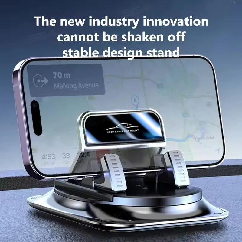 Silicone Dashboard Phone Holder in Black with Anti-Slip Design and 360-Degree Rotation, Car Smartphone Mount for Compatible Devices and Navigation Viewing