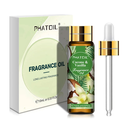 Fruit Fragrance Oil by PHATOIL, 10ml Single Scent Selection Including Strawberry, Peach, Mango, Coconut Vanilla and Fresh Linen for Home Fragrance