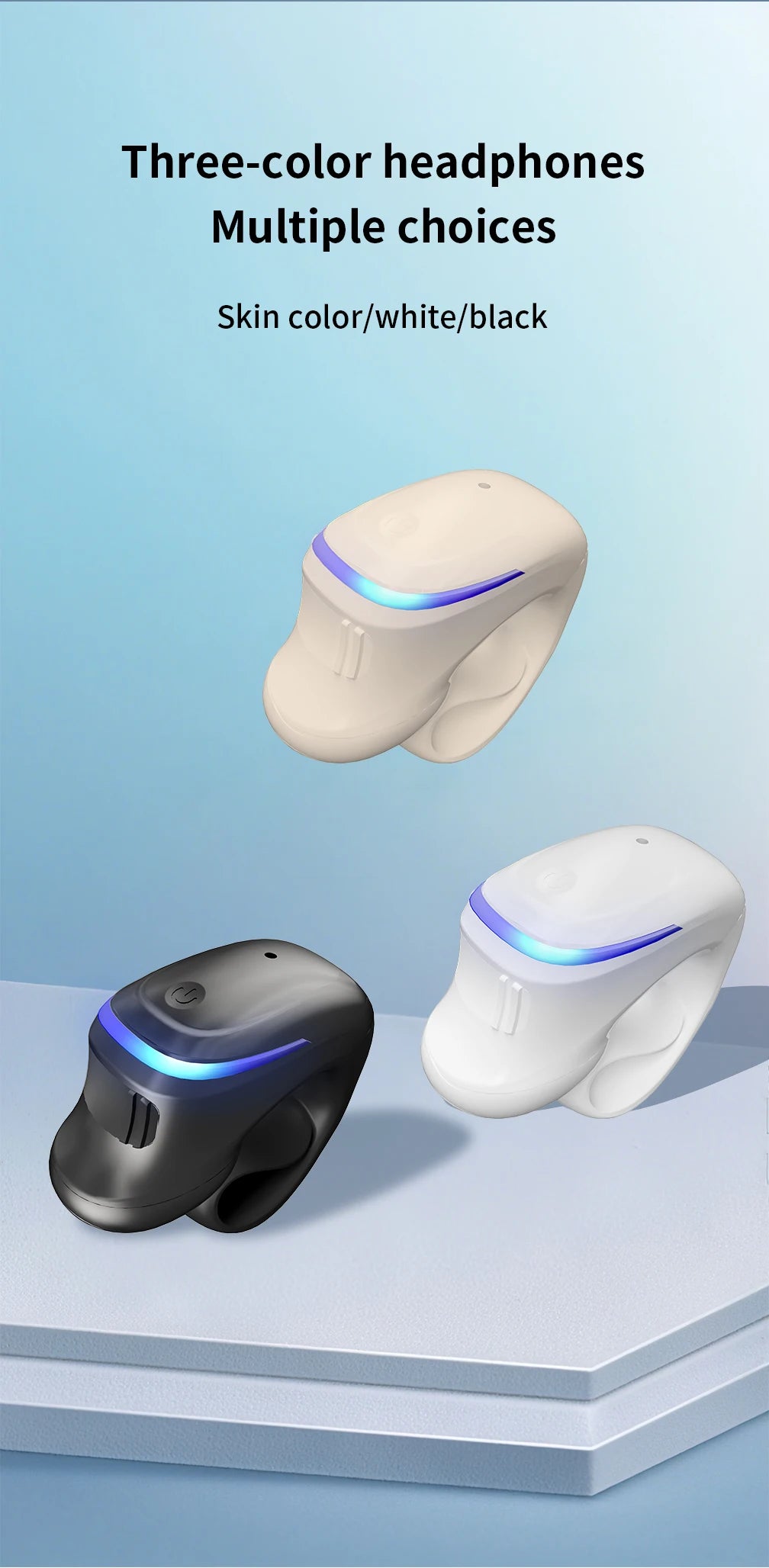 Single Ear Clip Earphone with Listed Bluetooth 5.3 Wireless Connectivity, Black or White Options and Sport-Style Headset Design for Personal Audio