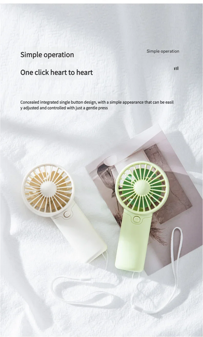 Pocket Handheld Fan with Listed AA Battery Power, Lightweight Mini Personal Airflow Fan in White, Green or Pink Without Batteries for Daily Carry