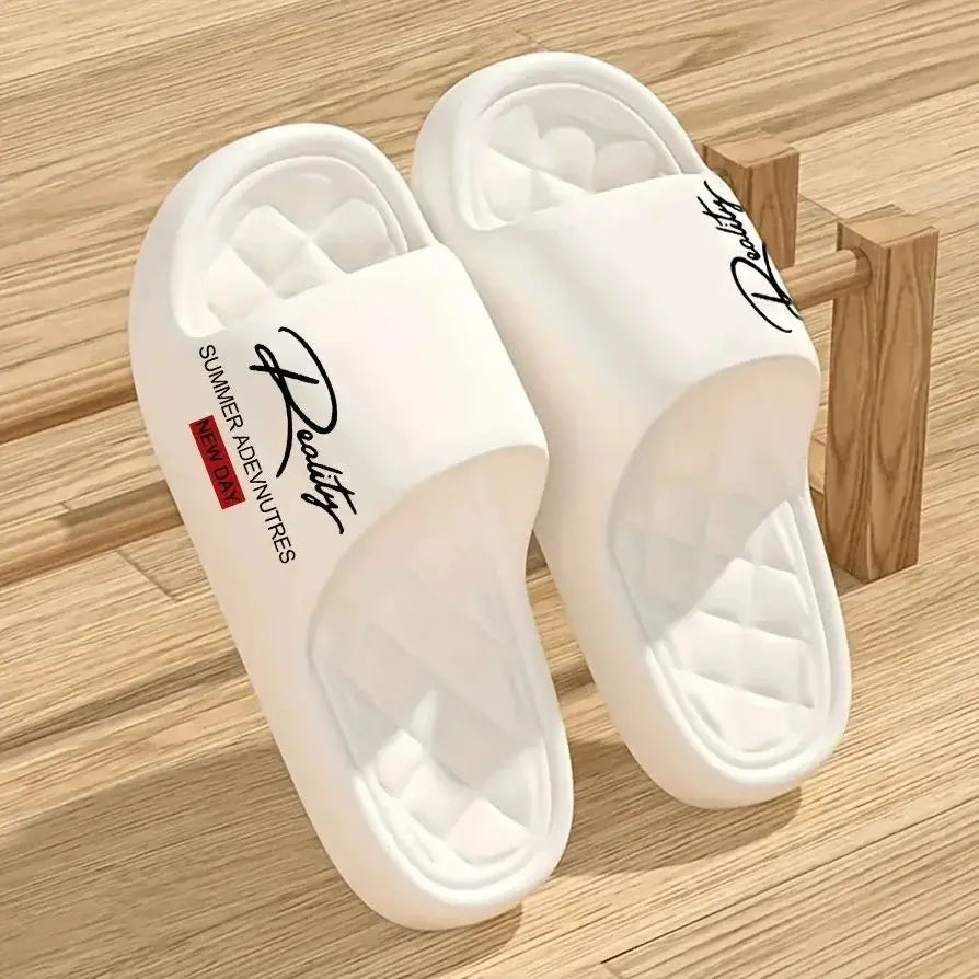 EVA House Slippers in Black or White with Five Size Labels from 36-37 to 44-45 for Women's and Men's Casual Home Footwear Selection