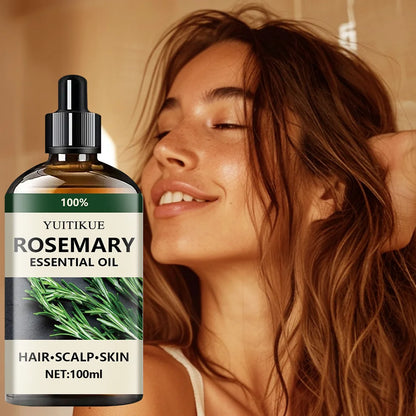 Rosemary Essential Oil for Label-Guided Aromatherapy and Cosmetic Hair, Scalp and Skin Care, At-Home Personal Grooming and Self-Care Gift Ideas