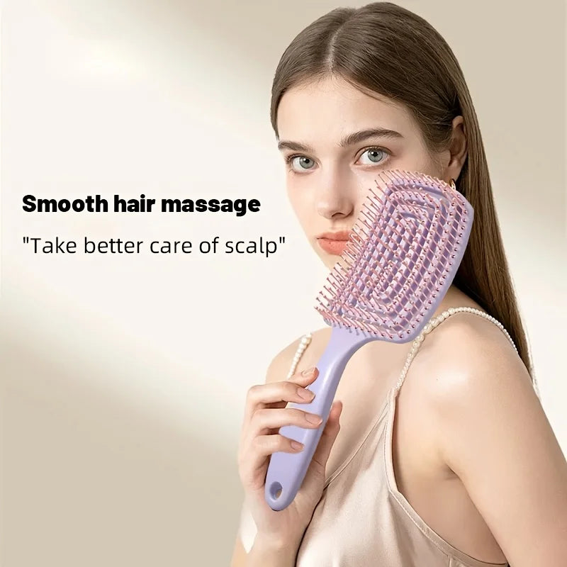 Detangling Hair Comb by WANMEI, Hollowed-Out Plastic Styling Tool with Scalp Massage Function and Ten Color Options for Men, Women and Wig Care