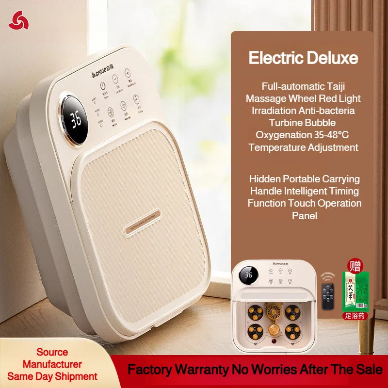 Electric Foot Spa Tub, 220V Foldable Foot Bath with Listed Heating and Massage Functions, Basic Model or Digital Display Options for Home Soaking