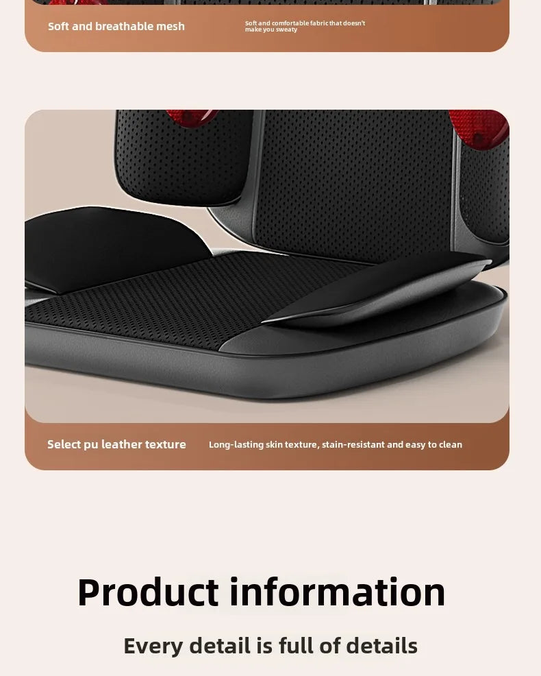 Massage Seat Cushion 5-in-1 Chair Pad with Listed Heat, Vibration and Kneading, US EU UK or AU Plug Options for Compatible Home Seating and Personal Massage Breaks