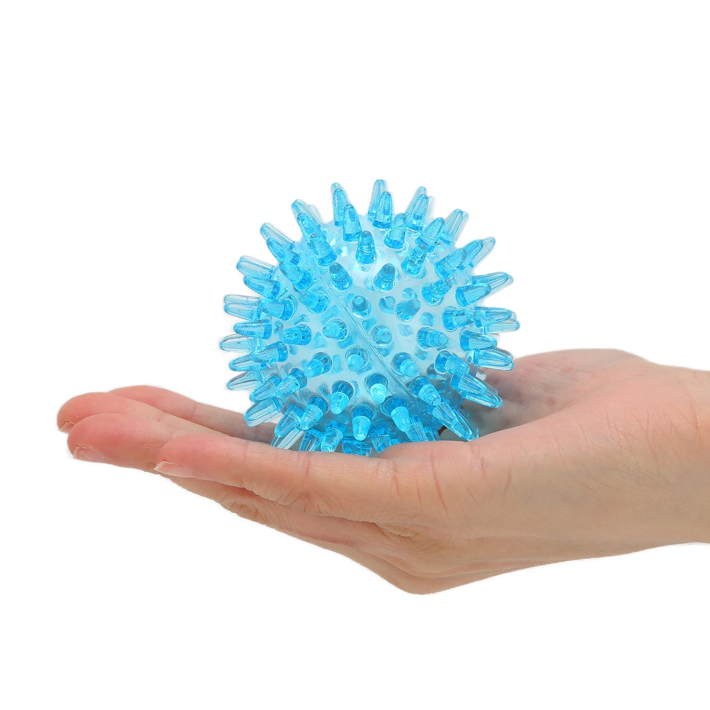Spiky Hand Grip Ball with Hollow Soft TPR Construction and Transparent Finish Reference, Single-Piece Squeeze and Manual Massage Accessory for Adults