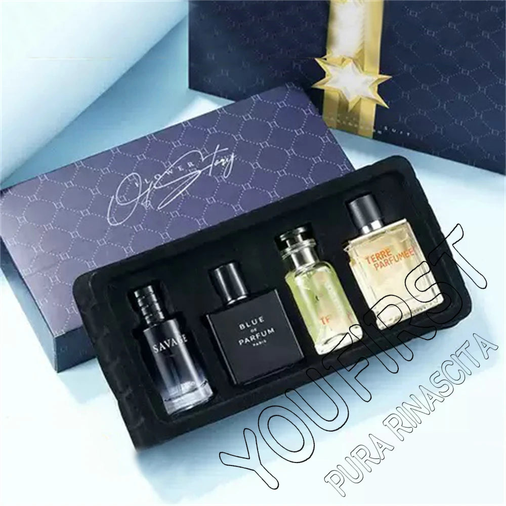 Mens Cologne Spray with 100ml Option Label and Floral Fruity Scent Reference, Gift Box and Four-Piece Set Wording for Personal Fragrance and Gift Selection
