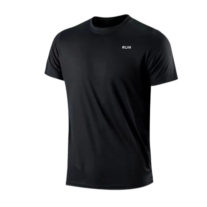 Men's Round Neck Workout T-Shirt with Short Sleeves, Listed Quick-Dry Moisture-Wicking Lightweight Gym and Running Top in Eight Colors, Asian Sizes M to 4XL