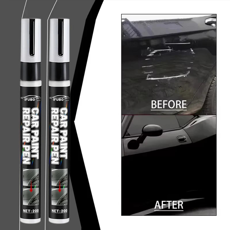 Car Paint Touch Up Pen for Small Cosmetic Paint Marks and Localized Automotive Detailing, WHITE Color Label and 1pc or 2pcs Quantity Selections