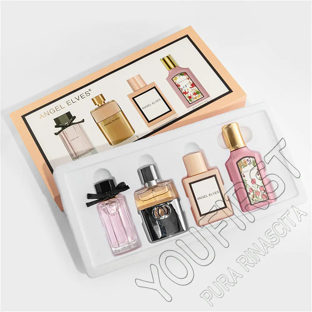 Four-Piece Floral Perfume Set for Women with Listed 30ml Spray Bottles, 120ml Total and Gift Box Reference for Everyday Fragrance and Special Occasions