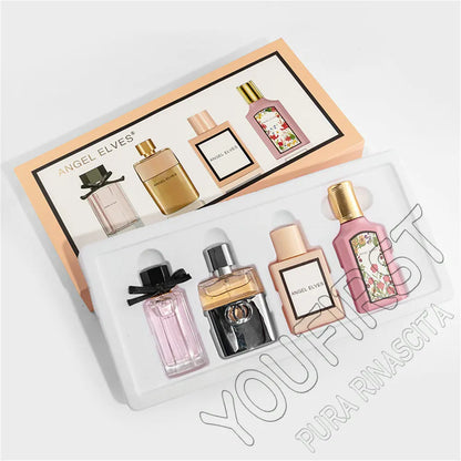 Four-Piece Floral Perfume Set for Women with Listed 30ml Spray Bottles, 120ml Total and Gift Box Reference for Everyday Fragrance and Special Occasions