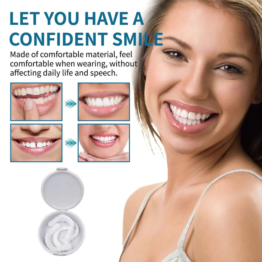 Adjustable Snap-On Teeth Kit with One-, Three- or Five-Box Option Labels for Cosmetic Appearance Consideration, with Dental Suitability and Fit Requiring Review