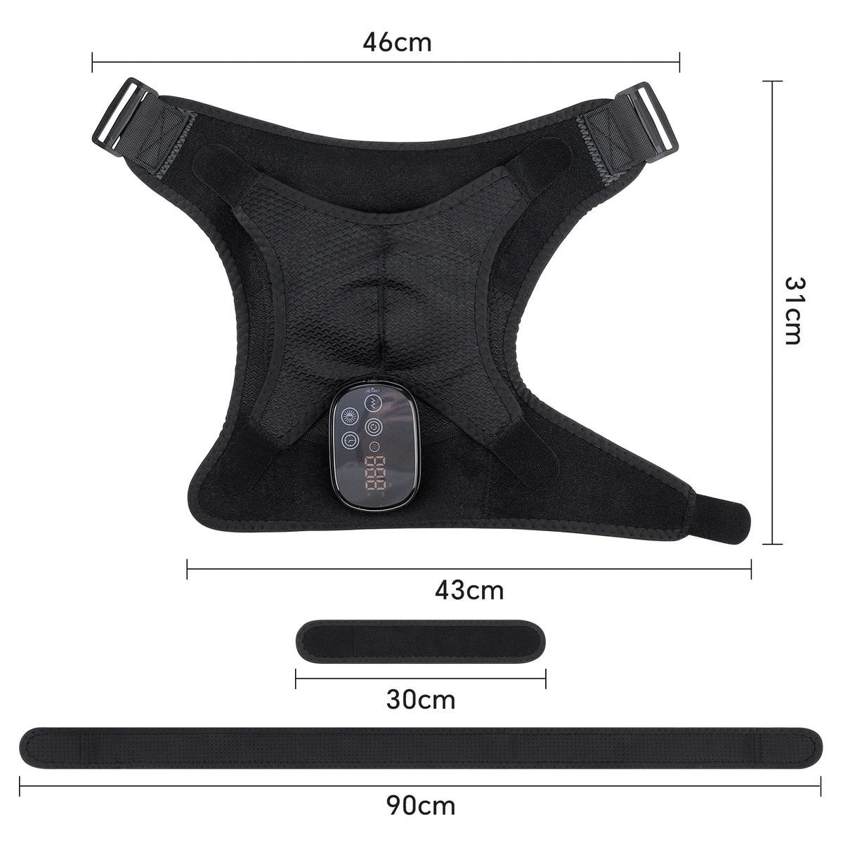 Thermal Shoulder Massage Belt with Adjustable Heating, Shoulder Brace Format and Multiple Belt, APP-Labeled and Red Light Options for Home Relaxation