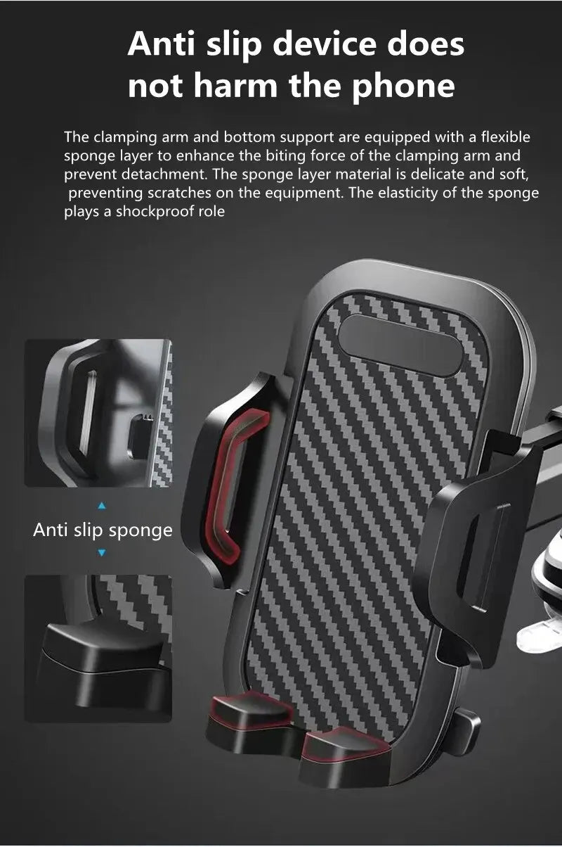 Suction Cup Car Phone Mount for Compatible Dashboard or Windshield Placement, Adjustable Smartphone Holder with Separate Air Vent Style Option