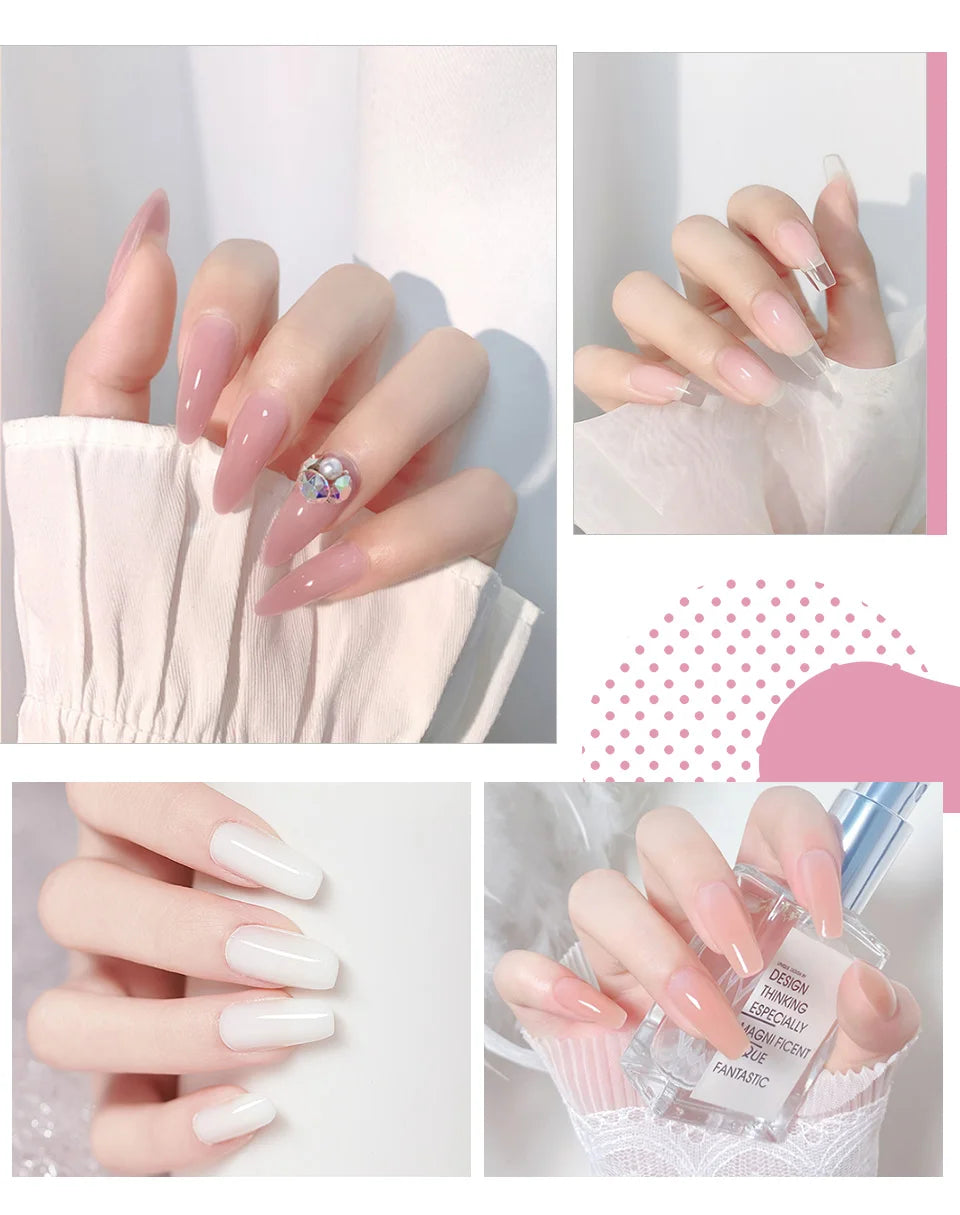 Poly Nail Gel Kit Options for Nail Extensions and DIY Manicure, Single, Three and Six-Piece Gel Selections with Listed 6W LED Lamp Set