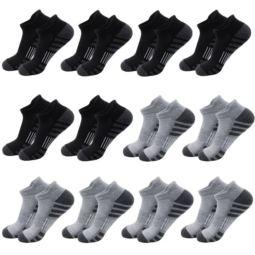 Cushioned Ankle Running Socks with Low-Cut Tab Design, Polyester Athletic Multipacks in 6, 12, 24 or 30 Pairs for Men's and Women's Workouts and Daily Wear