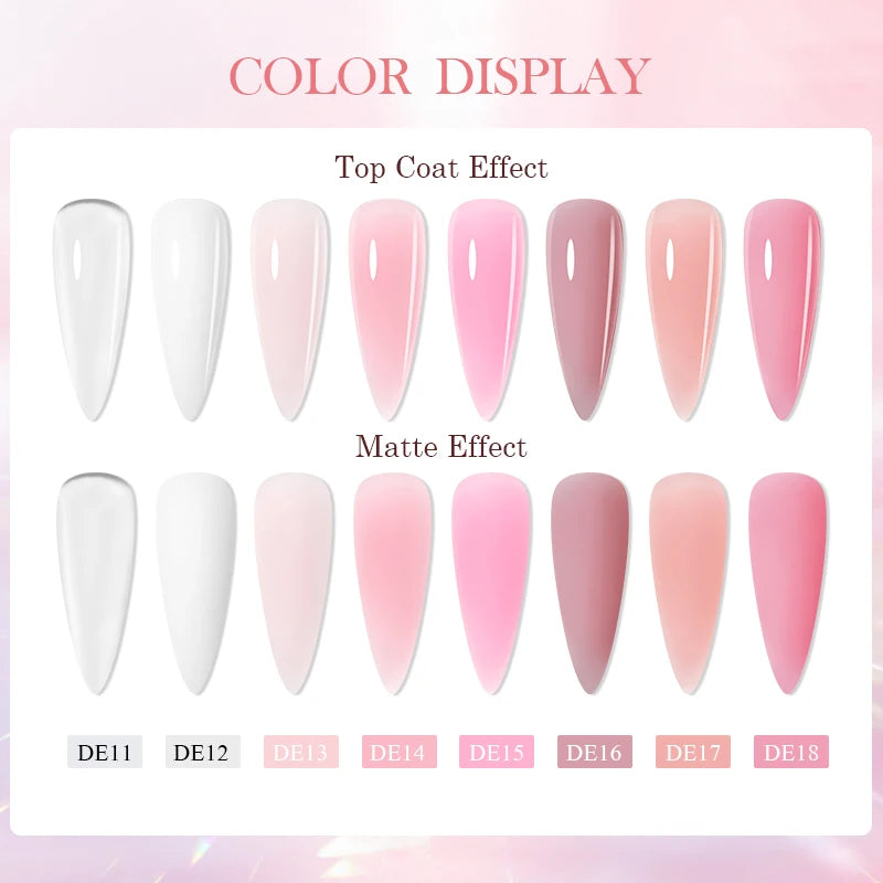 Poly Nail Extension Gel Set by Mtssii, Listed 5-Piece 20ml UV LED Curing Gel with Eight Coded Options for Adult Nail Sculpting and Manicure Designs