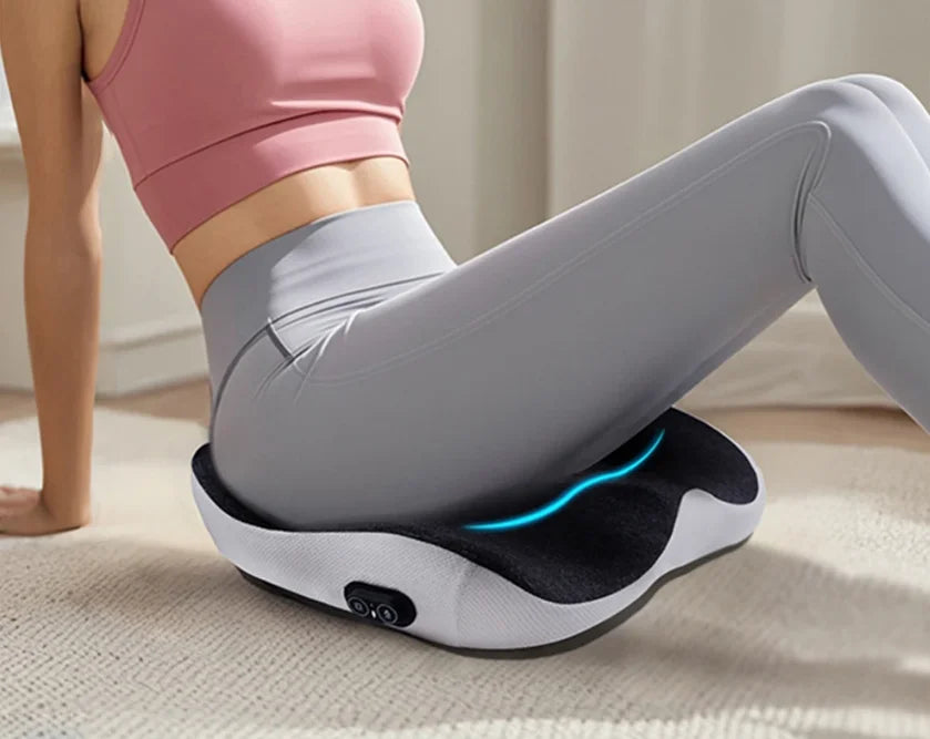 Vibration Massage Seat Cushion with U-Shaped Cutout, Three Listed Heat and Vibration Levels and Elastic Knitted Cover for Seated Home Office Comfort Breaks