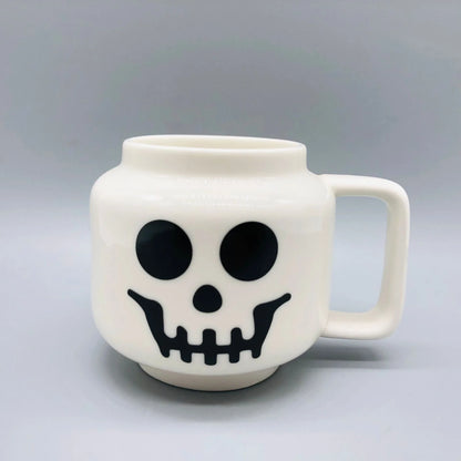 Impish Expression Mug in Porcelain, Single 250ml Cartoon Coffee, Tea and Milk Cup with A-G Design Options and Foam-Lined Box for Friends and Family Gifts