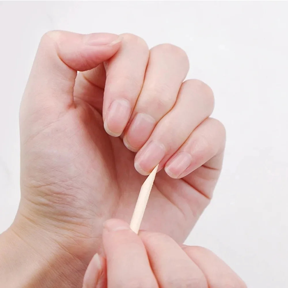 Orange Wood Nail Sticks in 100 or 500-Piece Options, Double-Sided Cuticle Pushers for Manicure, Pedicure and At-Home Nail Art Routines