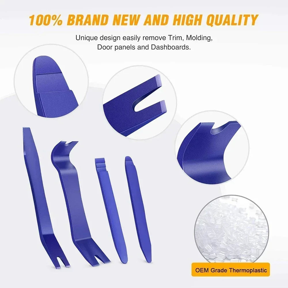 Automotive Plastic Trim Removal Tools, Manual Pry Tool Selection for Compatible Door Panels, Dashboard Trim and Moldings with Four or Five-Piece Options