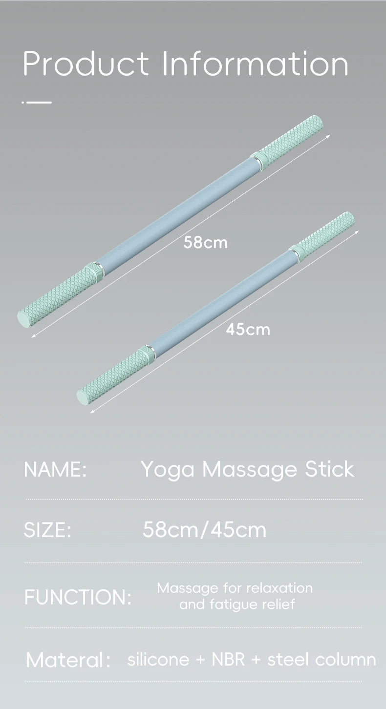 Massage Rod Roller Stick with Compact Design Reference for Adult Leg, Arm and Shoulder Massage Routines, Fifteen Color-Labeled Personal Care Options