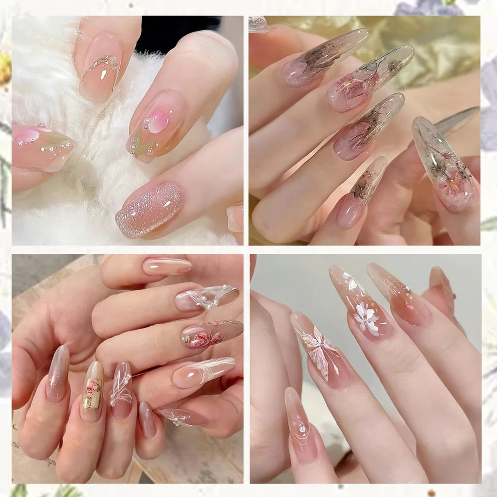 Flower Nail Stickers with Butterfly, Rose, Lavender and Clover Designs, Self-Adhesive 3D Nail Art Decals in 3 to 60 Sheet Options for DIY Manicures
