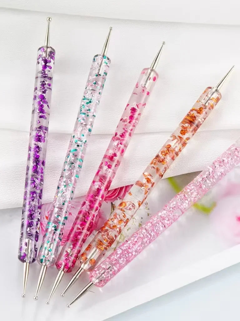 Nail Art Liner and Dotting Pen Set with 5 Dual-Ended Tools for Fine Lines, Dot Patterns and UV Gel Painting, DIY Home Manicure and Salon Decoration