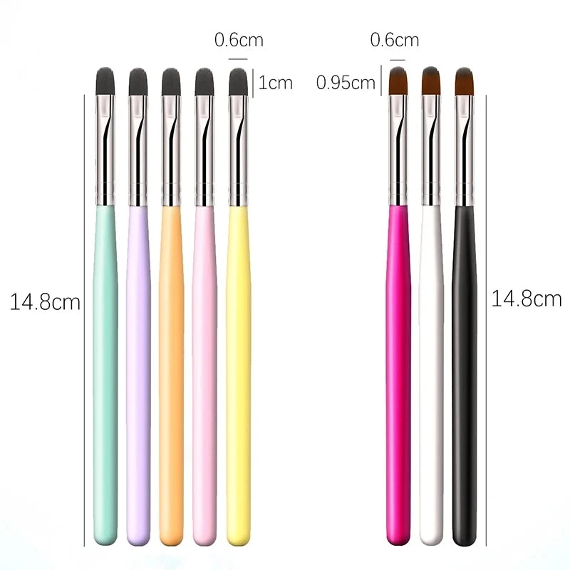 Nail Art Painting Brush Pen Options for UV Gel, Acrylic and Builder Gel Application, Six Numbered Selections for Pattern Detailing and DIY Manicure