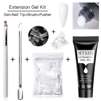 Poly Nail Extension Gel Set by Mtssii, Listed 5-Piece 20ml UV LED Curing Gel with Eight Coded Options for Adult Nail Sculpting and Manicure Designs
