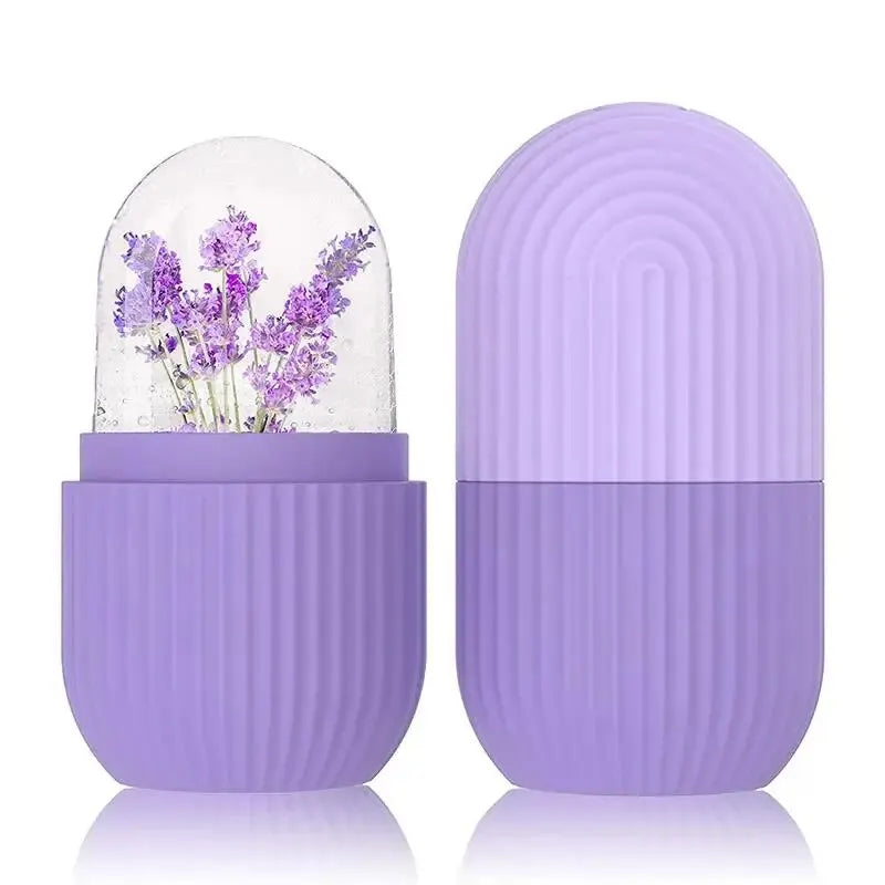 Facial Ice Massage Capsule with Listed Silicone Mold Design, Single Beauty Tool in Eight Color Options for Adult At-Home Cooling Self-Care Routines
