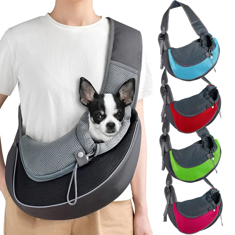 Pet Carrier Sling for Small Dogs and Cats, Mesh Single-Shoulder Carry Bag in S or L with Listed 6.6lb or 13.22lb Limits, Eleven Color Choices, Hand Wash Only